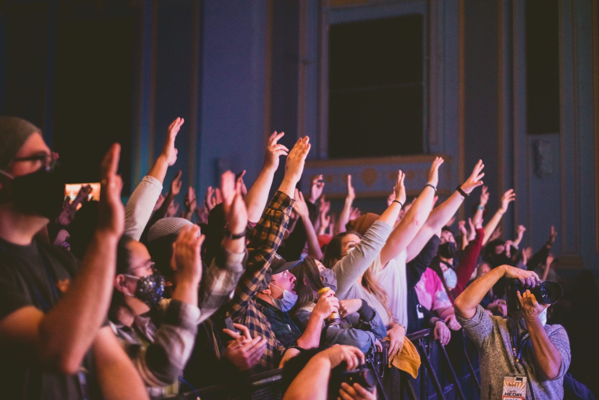 Crowd at the Danforth Music Hall dancing and cheering at the Lawrence show