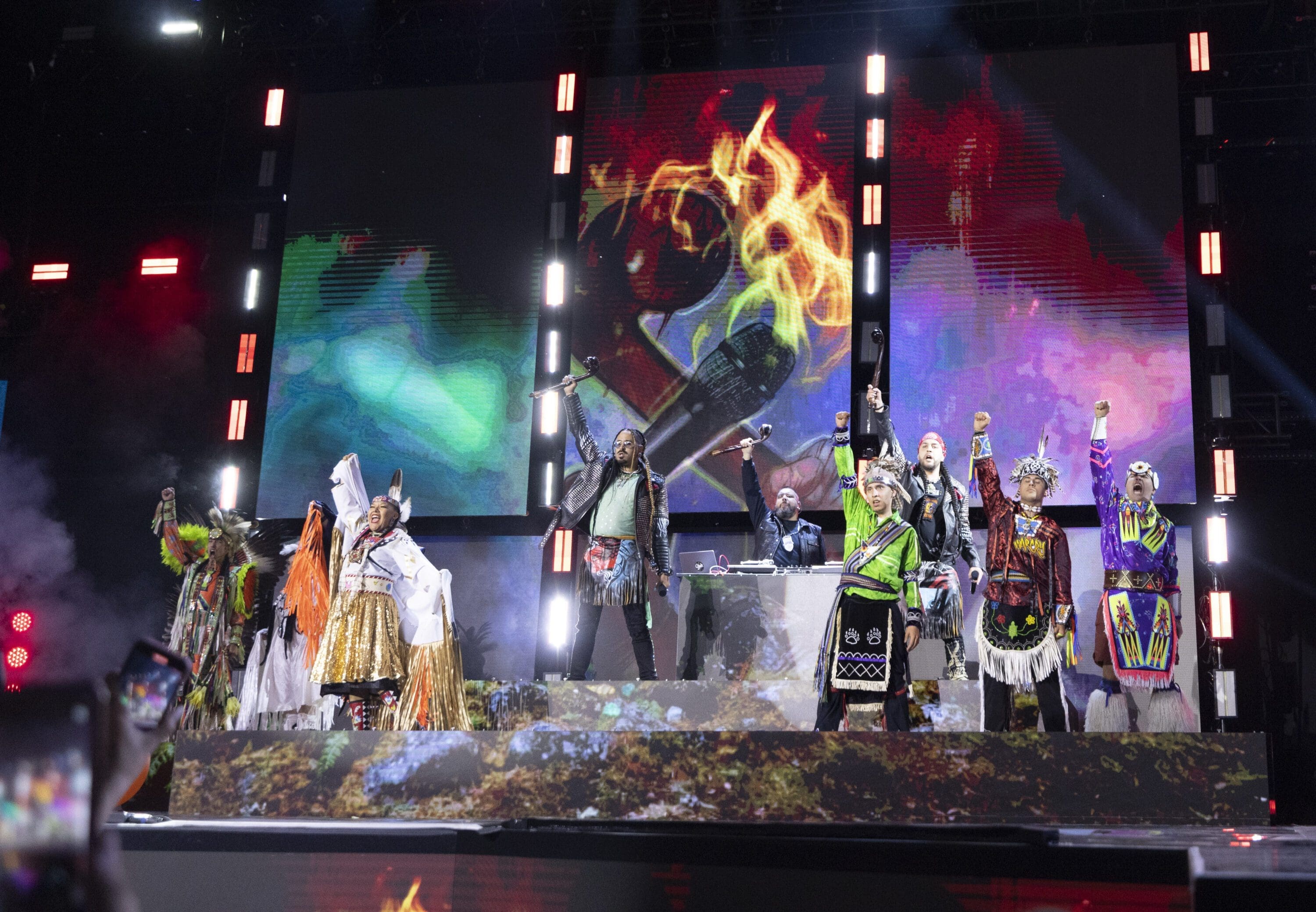 DJ Shub and Snotty Nose Rez Kids performs "War Club", "Rebirth" and "Uncle Rico". JUNO Award Broadcast. Budweiser Stage, Toronto, On. May 15, 2022. Photo: iPhoto/CARAS JABRD_732