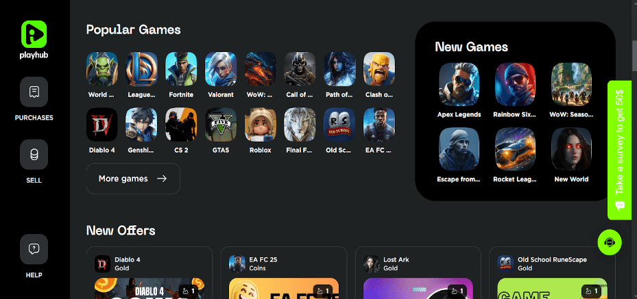 Playhub: a platform for buying and selling gaming services and items between players