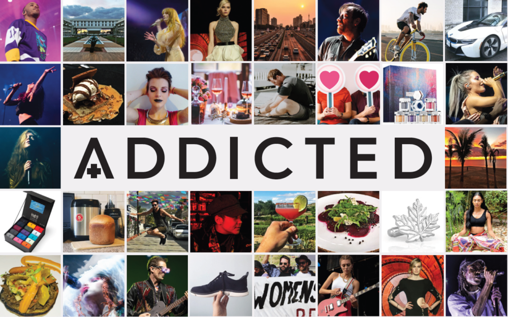 ADDICTED Magazine in a collage of photos