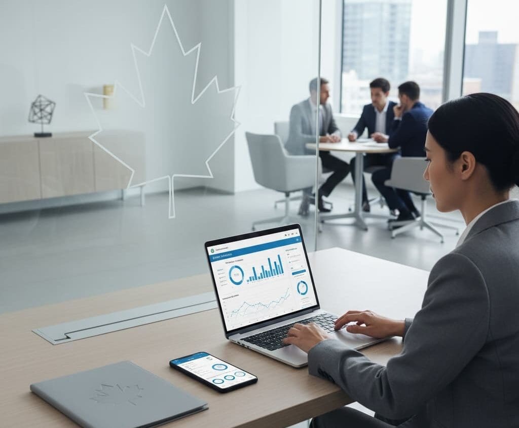 10 Must-Have Banking Features for Canadian Startups Scaling Globally a woman working in a Canadian bank